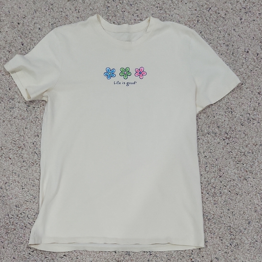 Life Is Good Kids Floral Cream T-Shirt